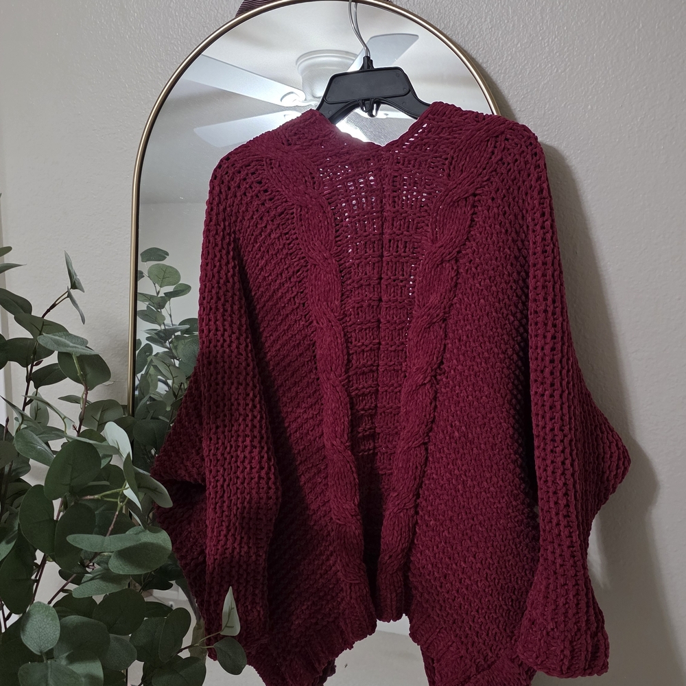 Pink Lily Deep Red Knit Cardigan - Picture 2 of 6